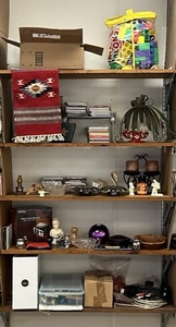 Five Shelves Full Of Misc. Antiques And Collectibles