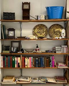 Five Shelves Full Of Misc. Antiques And Collectibles