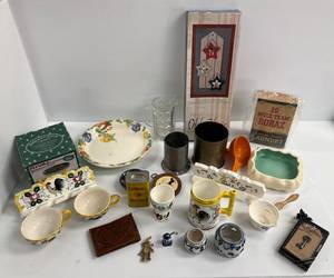 Group Of Misc. Antiques And Collectibles (Some Cups Have Crazing)