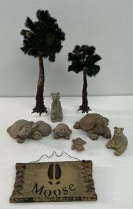 Group Including Quarry Critters , Dept. 56 Trees And More