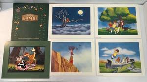 1997 Walt Disney Masterpiece Bambi Exclusive Commemorative Lithograph & Whinne The Pooh Illustrations