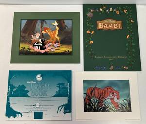 1997 Walt Disney Masterpiece Bambi Exclusive Commemorative Lithograph & 1998 Dosneys Jungle Book Special Edition Lithograph.