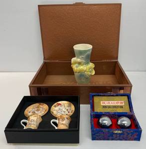 Group Of Misc. Antiques Including Asain , Royal Copley (Small Chip) And More