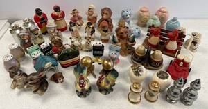 Large Group Of Misc. Antique Salt And Pepper Shakers (Some As Is)