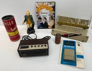 Group Of Misc. Antique Items Including 45 Junior Record Holder, Antique Eveready Battery Cell And More