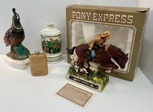 Group Of Misc. Vintage Booze Decanters (Empty)