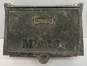 Antique Cast Iron Mail Box Slot 7 x 5 Opening