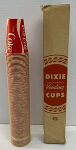 Vintage Box Of Coca Cola Dixie Vending Cups