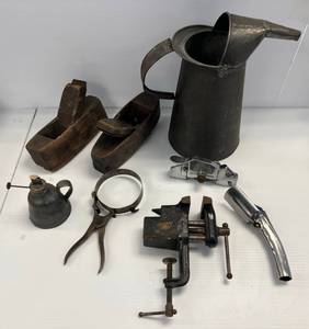 Group Of Primitive Itmes Including Wood Planes And More