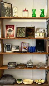 Five Shelves Full Of Misc. Antiques & Vintage Items
