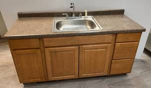 Kitchen Vanity With Sink & Has Four Drawers And  3 Doors 67 14 L x 25 12 D x 35 12 T