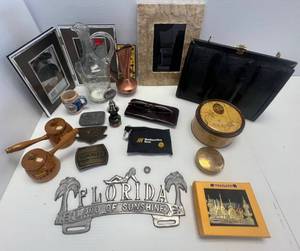 Group Of Misc. Antiques Including Alligator Purse And More