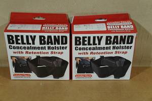 lot 104 image: 2 Belly Band Concealment Holsters with Retention Strap - XS and M