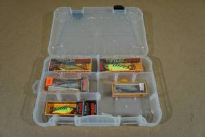 lot 148 image: Tackle Organizer with Rapala Rattlin Lures