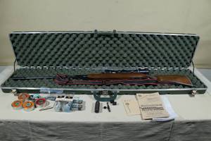 lot 156 image: RWS Diana Model 36 Air Pellet Rifle with Scope, Case, and Accessories