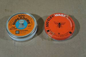 lot 161 image: 2 Packs .177 Cal Pellets - Domed, RWSEley Wasp