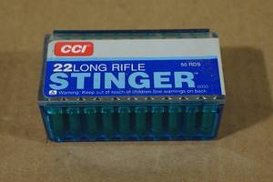 lot 181 image: 50 CCI Stinger .22 LR HP Ammo