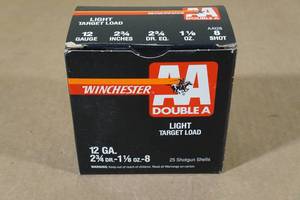 lot 184 image: 25 Winchester AA Light Target 12 Gauge 2-34 8 Shot Shotshells