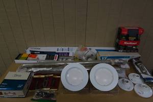 lot 200 image: Assorted Home Products -Lighting, Door Knobs, Bathroom Hardware