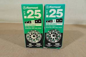lot 249 image: 200 Loads Ramset .25 Cal Green Powder Load D60D45D45A