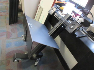 lot 216 image: ERGOTRON DESKTOP WORK STATION FOR DUAL MONITORS