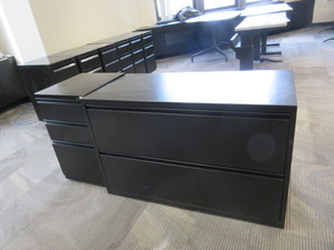 lot 715 image: HERMAN MILLER STANDARD LATERAL FILE AND PEDESTAL FILE