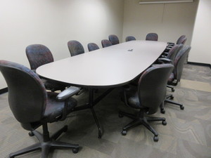 lot 647 image: HERMAN MILLER EAMES CONFERENCE TABLE WITH AMBI  CHIARS