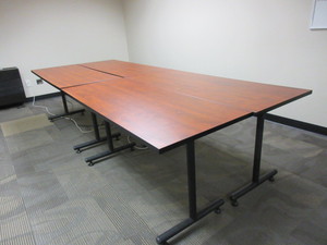 lot 649 image: STEELCASE CONFERENCE TABLES WITH WOOD LAMINATE TOPS
