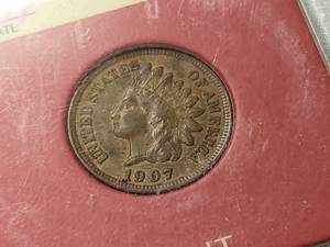 1907 INDIAN HEAD CENT FULL LIBERTY XF