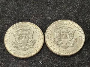 GROUP OF 2 US 1964 90% SILVER KENNEDY HALF DOLLARS
