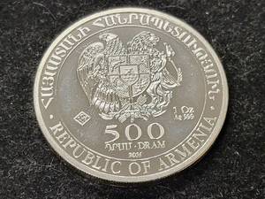 1 TROY OZ .999 FINE SILVER ANOAHS ARK AMENIA ROUND