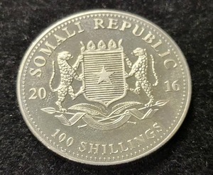 2016 SOMALI ELEPHANT 1 TROY OZ .999 FINE SILVER