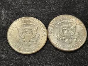 GROUP OF 2 US 1964 90% SILVER KENNEDY HALF DOLLARS