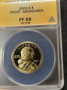 2002-S PROOF US SACAGAWEA DOLLAR PF68 DEEP CAMEO ANACS