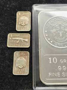 37 grams (1.2 TROY OZ) .999 FINE SILVER BAR-ROUND MIX AS PICTURED