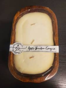 2 NEW WOOD BOWL SOY CANDLES