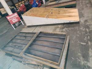 lot 57 image: 2 pallet contents white slope 8 x 23 x 4 bars 36 x 36