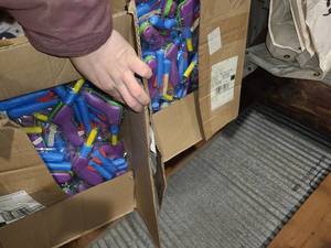 lot 97 image: 2 boxes of foam air shooters