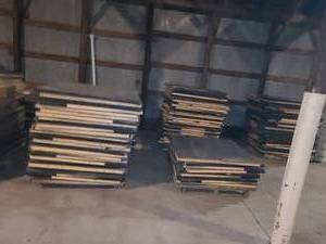 lot 105 image: 5 front stacks of 48 x 48 double sided peg boards