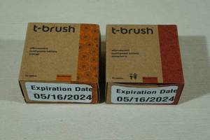 2 Packs T-Brush Whitening Toothpaste Tablets -OrangeStrawberry