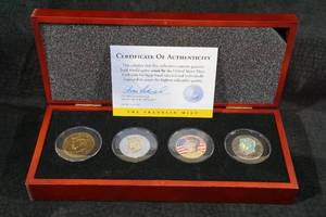 Franklin Mint Kennedy Half Dollar Colorized Coin Set