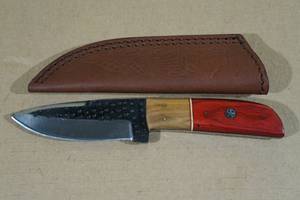 Handmade Railroad Spike Carbon Steel Hunting Knife with Wood Handle