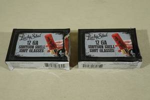 2 Sets Lucky Shot 12 Gauge Shotgun Shell Style Shot Glasses
