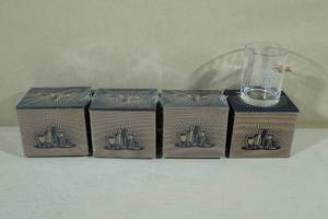 4 Lucky Shot Etched Whiskey Glasses with 308 Caliber Bullet