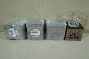 4 Lucky Shot Etched Whiskey Glasses with 308 Caliber Bullet