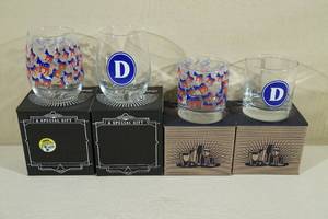 2 Whiskey, 2 Wine Novelty Drinking Glasses -All DemocratLiberalLeft Wing Theme