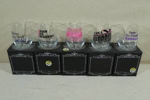 5 Novelty Wine Glasses -All DemocratLiberalLeft Wing Theme