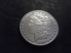 1890 CC  Morgan Silver Dollar