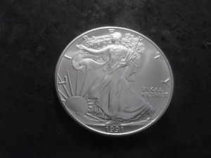 1991 American Eagle Silver Dollar 1 Oz. 99.9 Pure MS From Unc Roll
