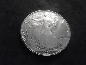 1991 American Eagle Silver Dollar 1 Oz. 99.9 Pure MS From Unc Roll